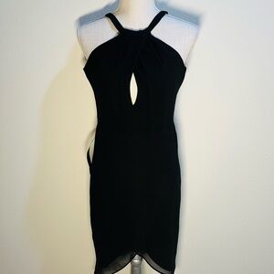 bebe NEW WITH TAGS Elegant Black Asymmetrical Dress SIZE O